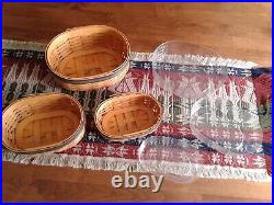 Longaberger Set of 5 Collectors Club Harmony Baskets, Protectors, Lids, COA