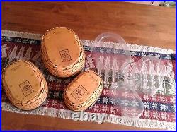 Longaberger Set of 5 Collectors Club Harmony Baskets, Protectors, Lids, COA