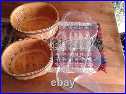 Longaberger Set of 5 Collectors Club Harmony Baskets, Protectors, Lids, COA