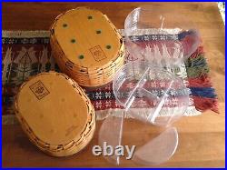 Longaberger Set of 5 Collectors Club Harmony Baskets, Protectors, Lids, COA