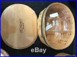 Longaberger Set of 5 Collectors Club Harmony Baskets w Protector & Wrapped Lids