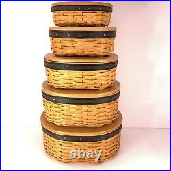 Longaberger Set of 5 Collectors Club Shaker HARMONY Baskets 4 with Protectors