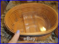 Longaberger Shaker Harmony Basket Set Of 5 Wood Lids Protectors
