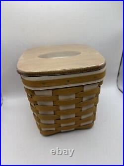 Longaberger Simply Living Tall Tissue With Protector, and Lid