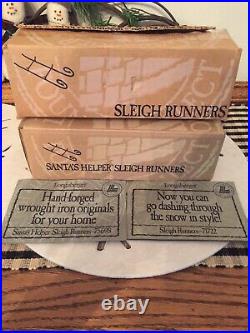 Longaberger Sleigh Basket Combo Set of 3, with Wrought Iron Sleigh Runners EXC