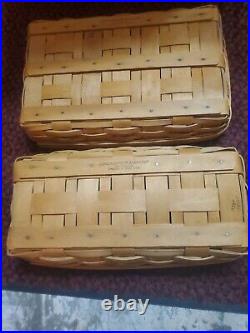 Longaberger Small Baker's Rack, 2 Maplewood Baskets, 2 Liners, & Wood Divider