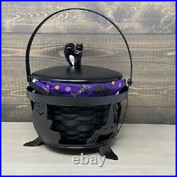 Longaberger Small Black Wrought Iron Cauldron Basket Set Halloween