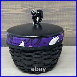 Longaberger Small Black Wrought Iron Cauldron Basket Set Halloween