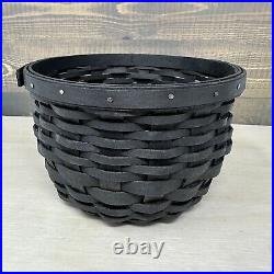 Longaberger Small Black Wrought Iron Cauldron Basket Set Halloween