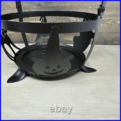 Longaberger Small Black Wrought Iron Cauldron Basket Set Halloween