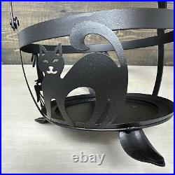 Longaberger Small Black Wrought Iron Cauldron Basket Set Halloween