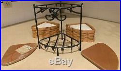 Longaberger Small Corner Basket Wrought Iron Stand 9 Piece SetNice