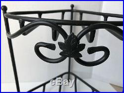 Longaberger Small Corner Set Wrought Iron Stand Baskets Protectors Liners Lid