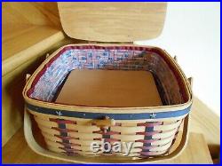 Longaberger Small Picnic Basket Set Proudly American 03 shipping included