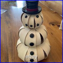 Longaberger Small Top Hat Snowman Basket 2013 Missing Nose