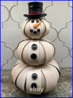 Longaberger Small Top Hat Snowman Basket With Face # 12735 Htf 12 2013