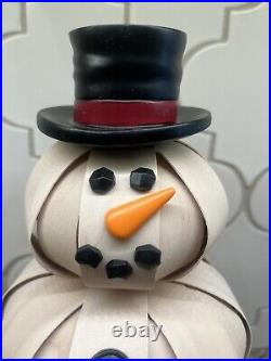 Longaberger Small Top Hat Snowman Basket With Face # 12735 Htf 12 2013