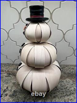 Longaberger Small Top Hat Snowman Basket With Face # 12735 Htf 12 2013