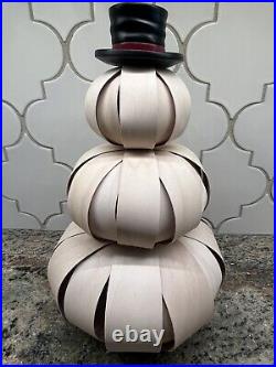 Longaberger Small Top Hat Snowman Basket With Face # 12735 Htf 12 2013