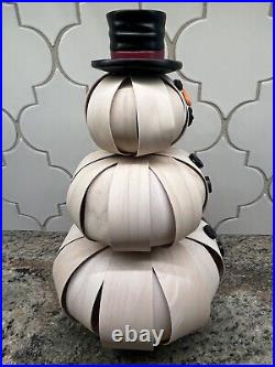 Longaberger Small Top Hat Snowman Basket With Face # 12735 Htf 12 2013