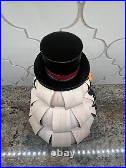 Longaberger Small Top Hat Snowman Basket With Face # 12735 Htf 12 2013