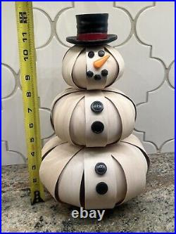 Longaberger Small Top Hat Snowman Basket With Face # 12735 Htf 12 2013