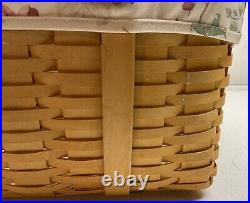 Longaberger Small Wash Day Basket With botanical Liner and Protector