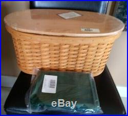 Longaberger Small Work Load Basket complete set with lid MINT FREE SHIPPING