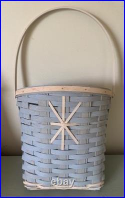 Longaberger Snowflake Door Hanging Basket Blue Rare Longaberger Snowflake Door Hanging Basket Blue Rare