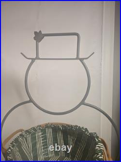Longaberger Snowman Frosty 2 Baskets 2000 wrought iron stand liners 23