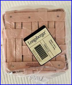 Longaberger Soft Pink Tissue Basket Set With Lid & Liner New
