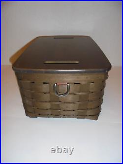 Longaberger Sort & Store Medium Rectangle Storage Basket W Woodcrafts Lid