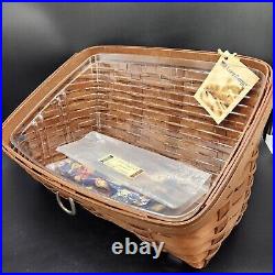 Longaberger Sort & Store Rich Brown Large Desktop Basket, Prot, Liner OFFICE