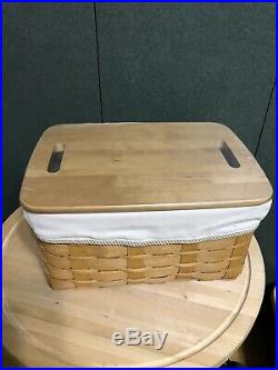 Longaberger Sort & Store Small Rectangle Storage Basket Set New Warm Brown