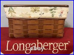 Longaberger Sort & Store Small Rectangle Storage Basket Set Rich Brown