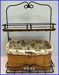 Longaberger Sort & Store Tall File Iron Stand/Basket/Shelf/Liner/Protector