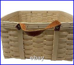 Longaberger Square Washday Basket and Protector White Wood