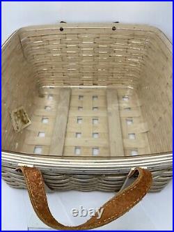 Longaberger Square Washday Basket and Protector White Wood