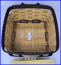 Longaberger Sunflower Cake Basket Set Wood Lid, Riser, Plastic Protect, Basket