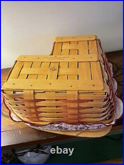 Longaberger Sweetheart Basket Set Signed and Dated