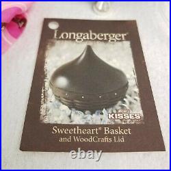 Longaberger Sweetheart Hershey Kiss Basket Set+Protector+Liner+Tie On/18th Ed