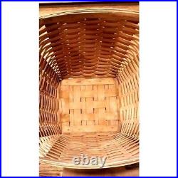 Longaberger Tall Hamper Waste Basket Vintage 1990 Vented Heart Cutout Lid 18T