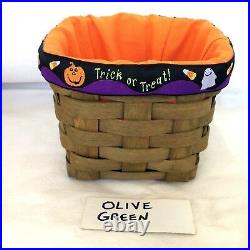 Longaberger Teaspoon 2 Basket 2 Protect 4 Liner Halloween Botanical Fields Olive