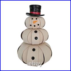 Longaberger Top Hat Snowman Whitewashed Basket Weave with Resin Hat 16 Tall 2012