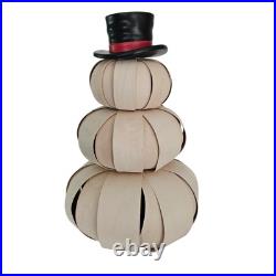 Longaberger Top Hat Snowman Whitewashed Basket Weave with Resin Hat 16 Tall 2012