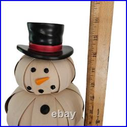 Longaberger Top Hat Snowman Whitewashed Basket Weave with Resin Hat 16 Tall 2012