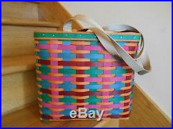 Longaberger Tote Basket Set colorful! Cabo San Lucas Trip 17 shipping included