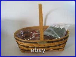 Longaberger Traditions Collection Hospitality Basket With 2 Liners & Fabric 1998