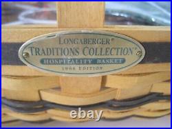 Longaberger Traditions Collection Hospitality Basket With 2 Liners & Fabric 1998