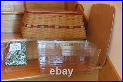 Longaberger Treasures Basket Set & Lid Red Holiday Host 02 shipping included